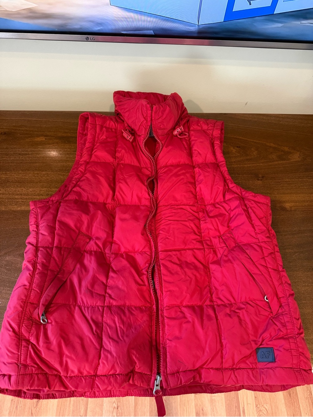 Y2K Abercrombie Red Quilted Puffer Vest- Size Medium